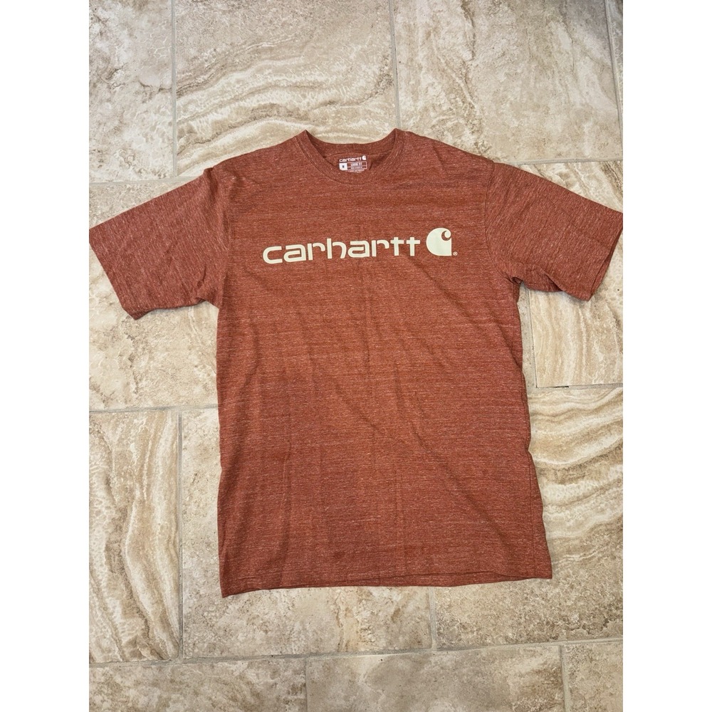 Carhartt Men's Maroon Red Short Sleeve T-Shirt Loose Fit, Size Medium